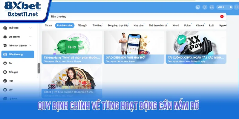 Điều Khoản Điều Kiện 8XBET Và Quy Định Cần Tuân Thủ 2 Cập nhật điều khoản điều kiện khi tham gia ưu đãi